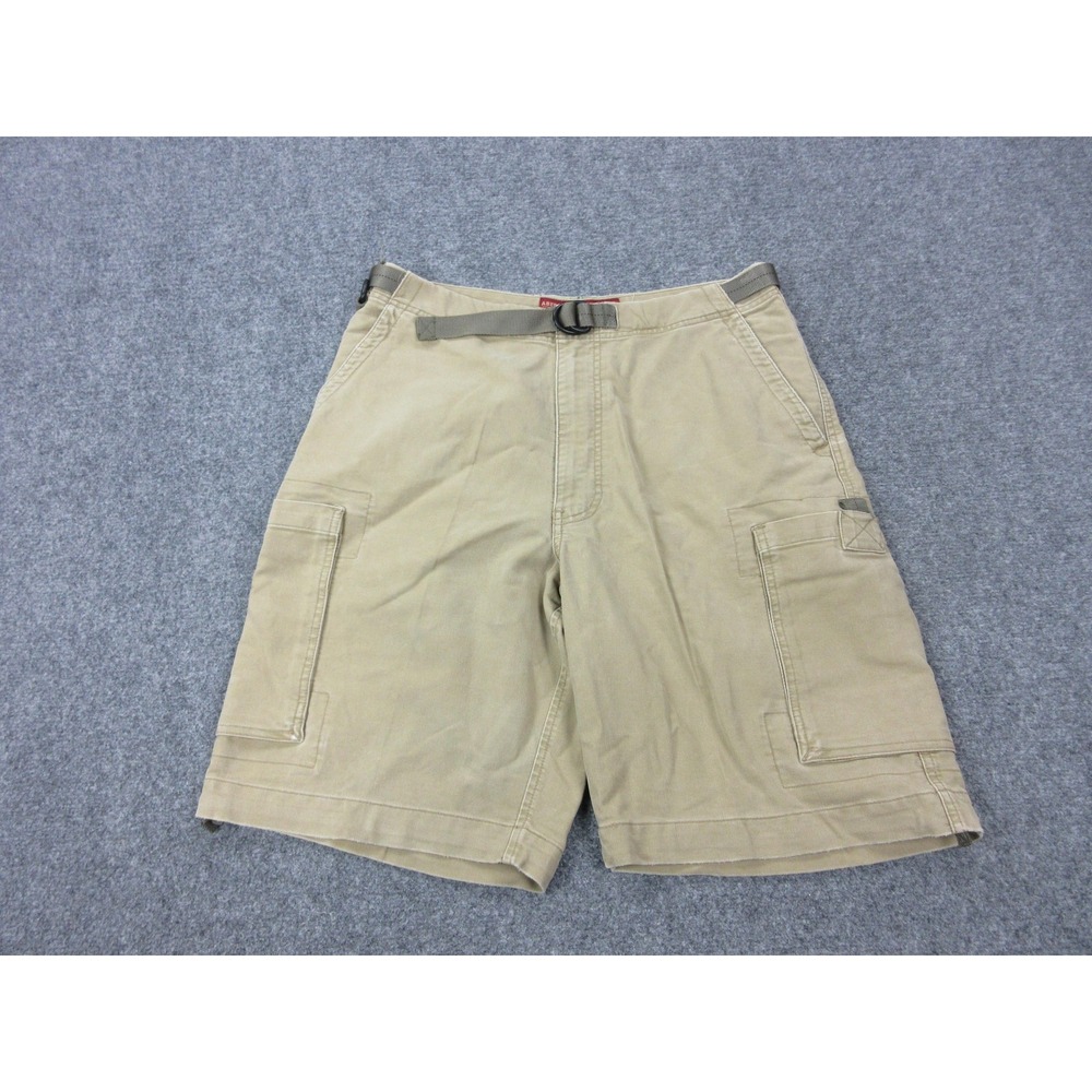 Vintage Abercrombie & Fitch Cargo Shorts Mens 32 Beige Cotton Canvas Belted